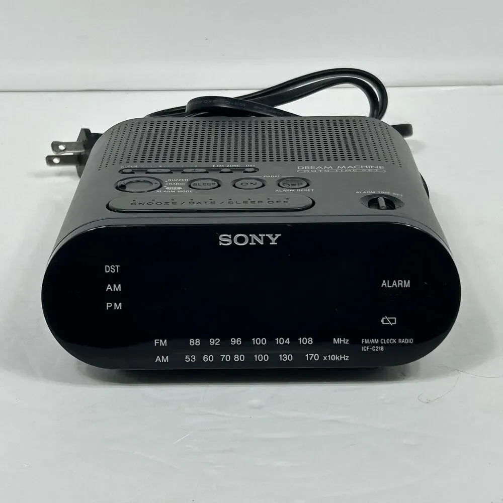 Sony Dream Machine Clock Radio ICF-C218 Black Tested/Working